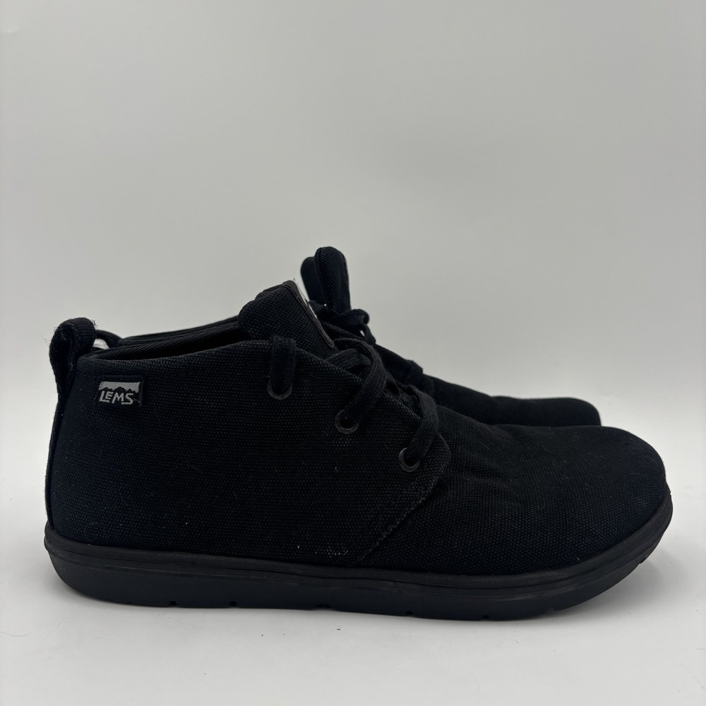 Lems Chukka Canvas Mens Size 9.5 Sneakers Blackout Vegan Shoes